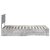 Bed Frame with Drawer Concrete Grey 90 x 190 cm Engineered Wood