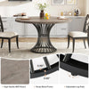 Dining Table Round Wood Top Metal Base Farmhouse Industrial Kitchen Dining Room