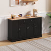 Sideboard Kitchen Cabinet with Drawer, Shelf Doors & Adjustable Shelves, Black