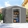 8 x 6ft Garden Storage Shed with Double Door, Light Grey