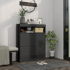 Wall Mounted or Freestanding Shoe Cabinet with 2 Flip Drawers, Black
