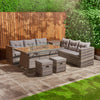 Rattan Garden Furniture With Fire Pit Table 8 Seater Outdoor Furniture Set