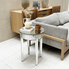 Modern Glass Mirrored Round Coffee Table Accent Side Table Italian Silver Tables