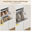 Slim Shoe Storage Cabinet with 4 Flip Drawers for Hallway, White