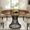 PHDFURNITURE Round Dining Table 120 cm for 4-6 People AXIS - Rustic Brown Wooden