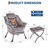Comfy Lazy Chair with Footstool Relax Lounge Chair Accent Armchair Sofa Chair