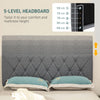 Double Bed Frame with 5-Level Adjustable Linen Headboard