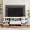 1.6M TV Stand w/2 Drawers & Open Storage Shelves,Sturdy Metal Frame,Up to 90" TV