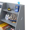 4-Tier Kids Wooden Bookshelf,5 Layer Sling Bookcase,Baby Storage Book Rack Grey