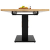Extendable Dining Table with Marble Pattern Console Table with Cross-leg