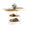COSTWAY 120cm Modern Dining Table Square Kitchen Table