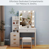 Dressing Table With Drawers Mirror Stool Set Makeup Desk Vanity Table Bedroom