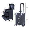 Large Makeup Trolley Case Beauty Vanity Hairdressing Case on Wheels with Drawers