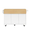 Kitchen Island on Wheels Rolling Storage Trolley with Extendable Worktop, White