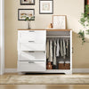 Armoire Wardrobe Closet with 4 Drawer 2 Door Hanging Rod Dresser Storage Cabinet