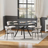 120cm Round Dining Table, Modern Kitchen Table with Metal Base for Dining Room