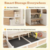 Children's Bunk Bed w/ Storage Stairs & Double Hydraulic Storage Lower Bed White