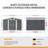 8x8 FT Peak Roof Steel Storage Shed, Pre-drilled Steel Panels, Outdoor Tool Shed