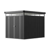 Galvanised Metal Garden Shed Outdoor Tool Storage House with Lockable Door Black