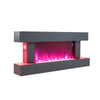 Black Wall Mounted Electric Fire with LED Light 52" Suite Fireplace Heater Flame