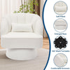 360° Swivel Accent Chair Upholstered Barrel Chair w/Striped Backrest Living Room