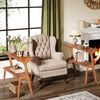 Solid Wood End Table, 2 Tier Tall Narrow End Table with Storage Shelves