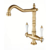 Kitchen Mixer Tap Vintage Dual Lever Kitchen Sink Taps Brass Water Tap Mixer