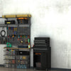 2 in 1 Metal Tool Cabinet Cart Storage Box Cabinet w/ 5 Drawers Pegboard Chest