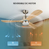 VONLUCE 52" Modern Ceiling Fan w Light & Remote 6 Speeds Reversible Motor 132cm