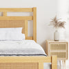 Wooden Bed Frame 3ft Single Bed Pine Wood with Rattan Headboard & Footboard