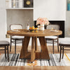 Round Dining Table, 120 cm Farmhouse Kitchen Table for 4 People for Dining Room