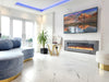 NEW 2025 UHD Electric MEDIA WALL Glass FIRE White Black Grey 50, 60, 72, 78 Inch