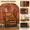 Modern 3Tier Bar Cabinet with Removable Rack & Mesh Door,Adjustable Shelves