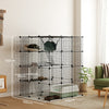 PawHut DIY 4 Tier Cat Cage Indoor with Hammock, Ramps, Doors, for 1-3 Cats