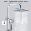 Bathroom Thermostatic Exposed Shower Mixer Twin Rain Head Round Bar Set Chrome