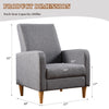 Accent Chair Wingback Armchair with Wood Frame for Living Room Grey New