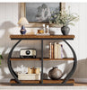 104cm Console Table, 3-Tier Industrial Entryway Table with Arched Metal Frame