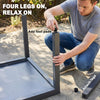 Extending Garden Table for 6-10, Aluminium Outdoor Dining Table, Glass Top