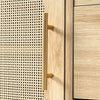 Sideboard Cabinet Wooden Rattan 2 Doors 3 Drawers Cupboard Storage Furniture