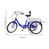 24 Inch Adult Trike Tricycle Bike 7-Speed 3 Wheels Cruiser Bicycle with Basket