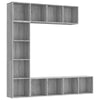 qohoio 3 Piece Book/TV Cabinet Set Grey Sonoma 180x30x180 ,Free Combination U8H8