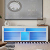 LED Tall Entertainment Center for PS4,55" Media TV Stand Console with Wkmafmyuzy