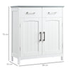 Bathroom Floor Cabinet Free Standing Storage Cupboard w/ 2 Drawers 2 Doors