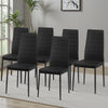New Set of 6 Dining Chairs Padded Seat High back Metal Legs Home Furniture Krxif