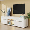 TV Stand Modern High Gloss Doors Entertainment Unit Cabinet With RGB LED Li