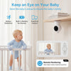 2K 2.4GHz WiFi Baby Monitor, Phone App & 5'' Screen Control, Smart Night Light