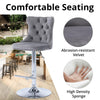 Velvet Swivel Bar Stools Set of 2 Swivel Kitchen Barstools Bar Chairs Grey Black