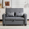 2 SEATER SOFA FABRIC LOVESEAT SOFA CONVERTIBLE PULL OUT SOFA BED GUEST BED GREY