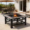 Outdoor Fire Pit Bowl with Grill Grate Multifunction Camping Heater & BBQ Grill