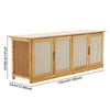 Sittable Shoe Cabinet Storage Cupboard Footwear Stand Rack Wooden 4 Rattan Doors